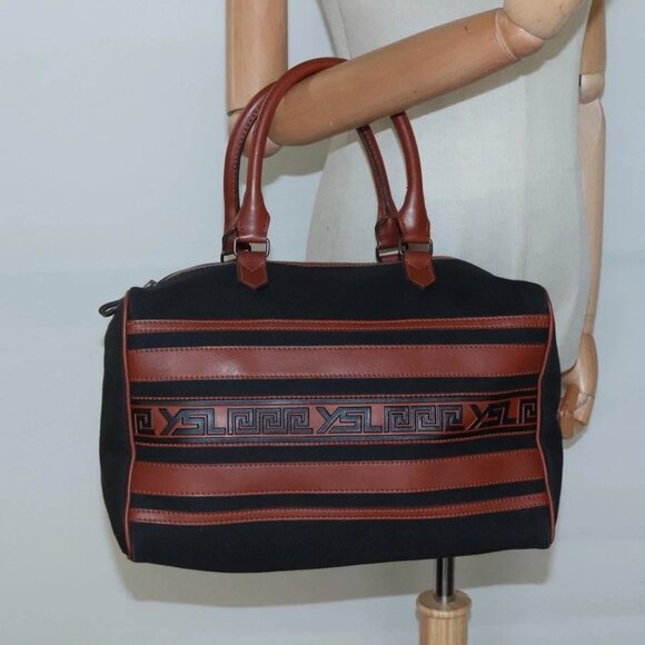 SAINT LAURENT Hand Bag Canvas Brown Auth BA4050 - Picture 15 of 16